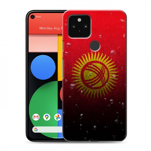 Дизайнерский пластиковый чехол для Google Pixel 5 Флаг Киргизии