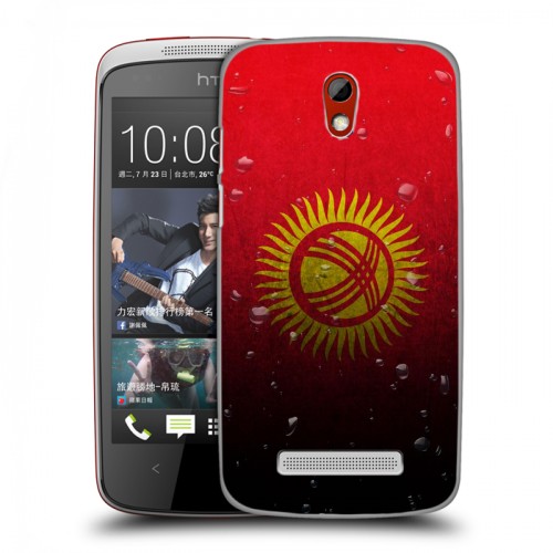 Дизайнерский пластиковый чехол для HTC Desire 500 Флаг Киргизии