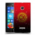 Дизайнерский пластиковый чехол для Microsoft Lumia 435 Флаг Киргизии