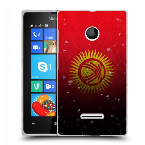 Дизайнерский пластиковый чехол для Microsoft Lumia 435 Флаг Киргизии