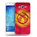 Дизайнерский пластиковый чехол для Samsung Galaxy A8 Флаг Киргизии