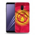 Дизайнерский пластиковый чехол для Samsung Galaxy A8 (2018) Флаг Киргизии