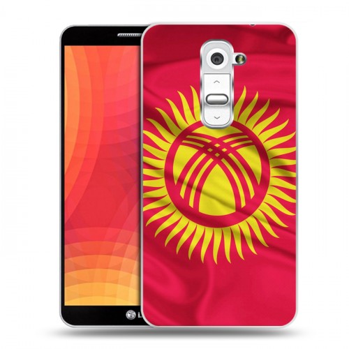 Дизайнерский силиконовый чехол для LG Optimus G2 Флаг Киргизии
