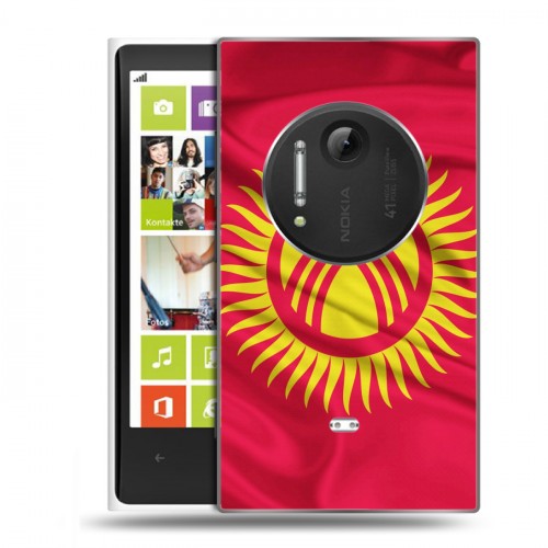 Дизайнерский силиконовый чехол для Nokia Lumia 1020 Флаг Киргизии