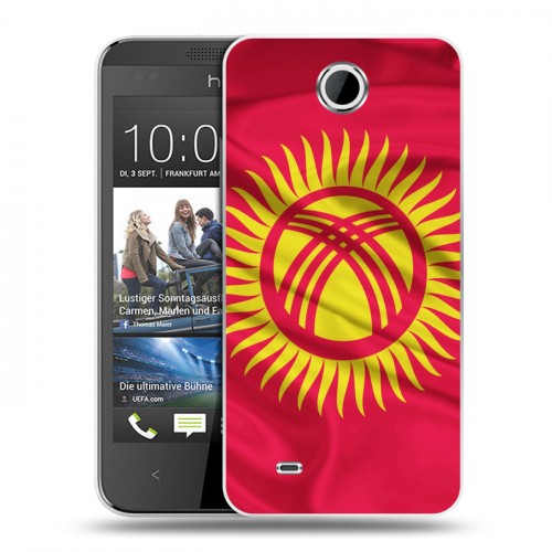 Дизайнерский пластиковый чехол для HTC Desire 300 Флаг Киргизии