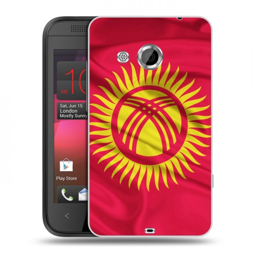 Дизайнерский пластиковый чехол для HTC Desire 200 Флаг Киргизии