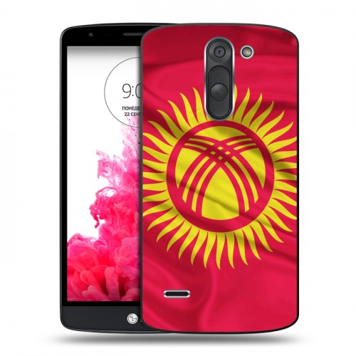 Дизайнерский пластиковый чехол для LG G3 Stylus Флаг Киргизии