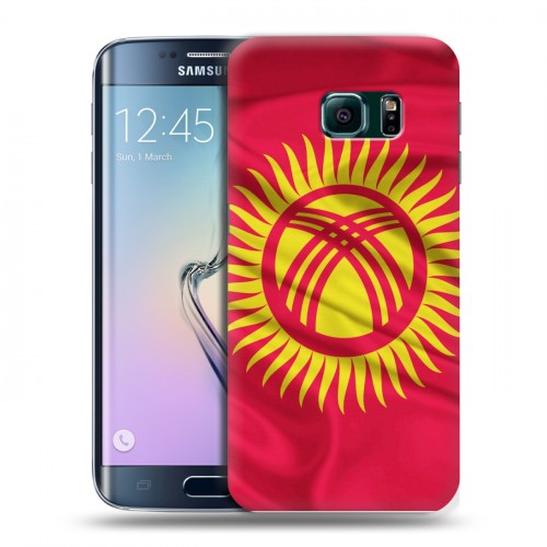 Дизайнерский пластиковый чехол для Samsung Galaxy S6 Edge Флаг Киргизии