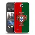 Дизайнерский пластиковый чехол для HTC Desire 300 Флаг Португалии