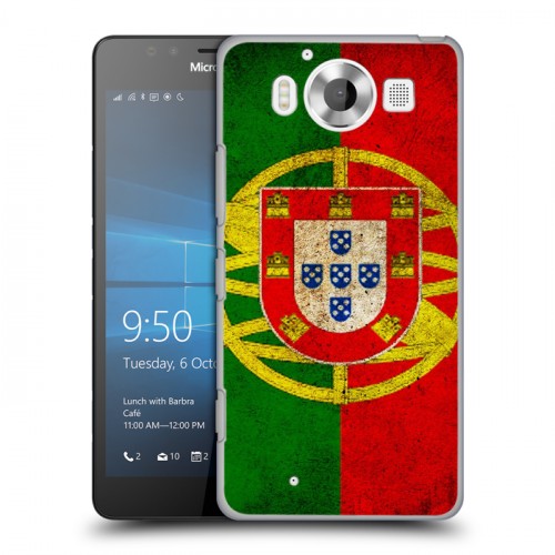 Дизайнерский пластиковый чехол для Microsoft Lumia 950 Флаг Португалии