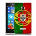 Дизайнерский пластиковый чехол для Microsoft Lumia 435 Флаг Португалии