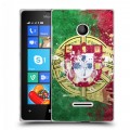 Дизайнерский пластиковый чехол для Microsoft Lumia 435 Флаг Португалии