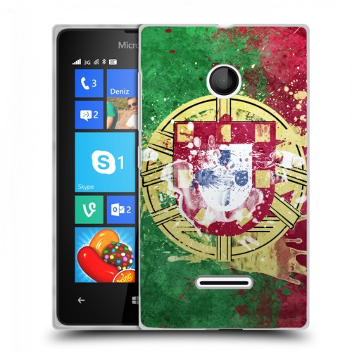 Дизайнерский пластиковый чехол для Microsoft Lumia 435 Флаг Португалии