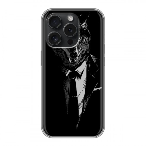Дизайнерский силиконовый чехол для Iphone 15 Pro Хищные джентльмены