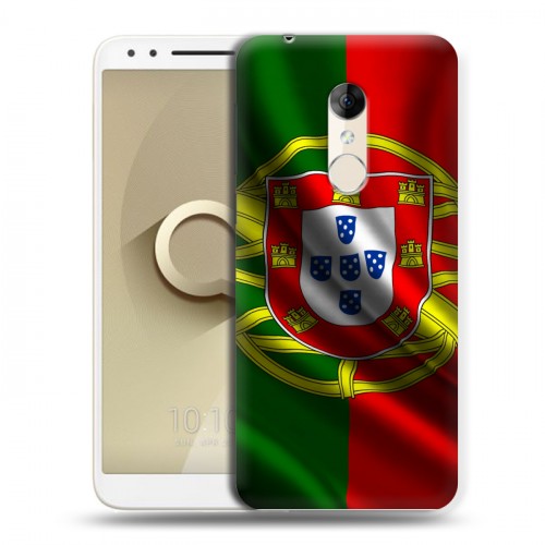Дизайнерский пластиковый чехол для Alcatel 3 Флаг Португалии