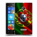 Дизайнерский пластиковый чехол для Microsoft Lumia 435 Флаг Португалии