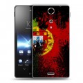 Дизайнерский пластиковый чехол для Sony Xperia TX Флаг Португалии