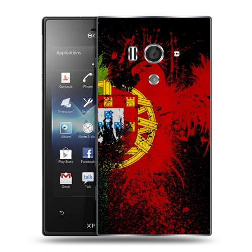 Дизайнерский пластиковый чехол для Sony Xperia acro S Флаг Португалии