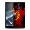 Дизайнерский пластиковый чехол для Nokia 5.1 Флаг Португалии