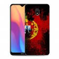 Дизайнерский силиконовый с усиленными углами чехол для Xiaomi RedMi 8A Флаг Португалии