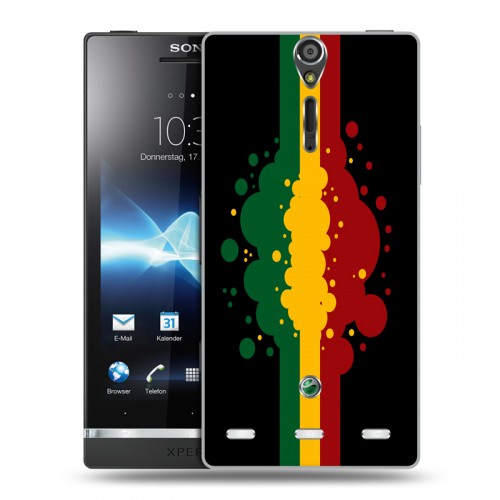 Дизайнерский пластиковый чехол для Sony Xperia S Флаг Раста