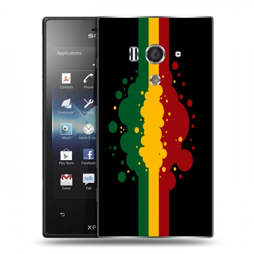 Дизайнерский пластиковый чехол для Sony Xperia acro S Флаг Раста