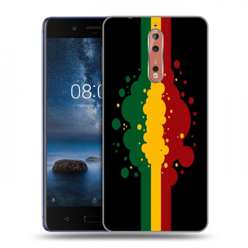 Дизайнерский пластиковый чехол для Nokia 8 Флаг Раста