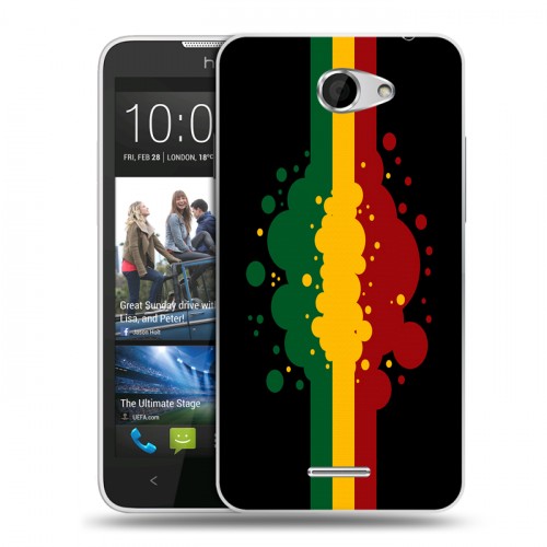 Дизайнерский пластиковый чехол для HTC Desire 516 Флаг Раста