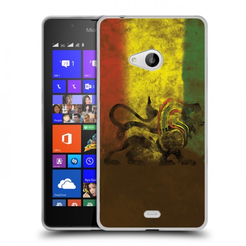 Дизайнерский пластиковый чехол для Microsoft Lumia 540 Флаг Раста