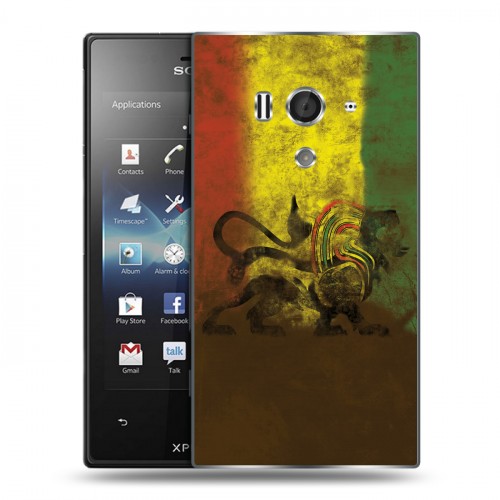 Дизайнерский пластиковый чехол для Sony Xperia acro S Флаг Раста