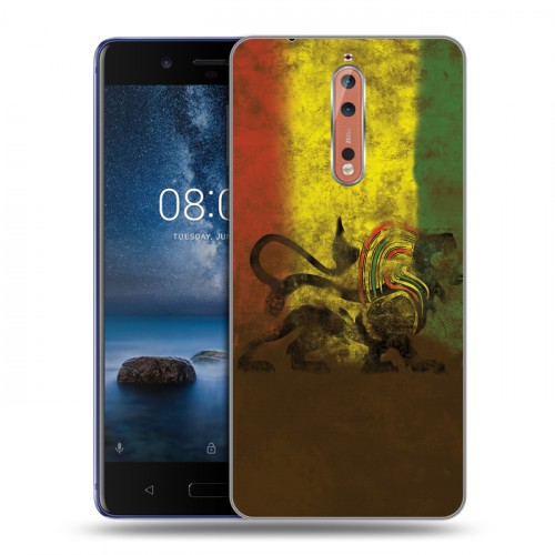 Дизайнерский пластиковый чехол для Nokia 8 Флаг Раста