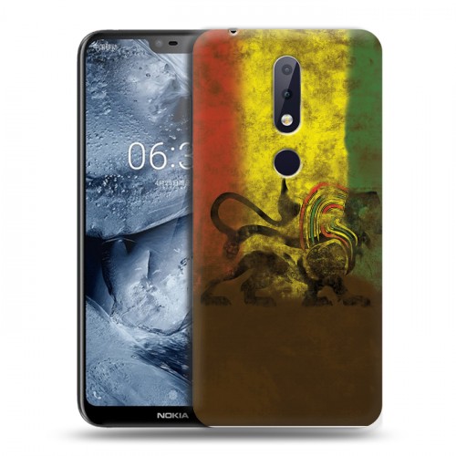 Дизайнерский силиконовый чехол для Nokia 6.1 Plus Флаг Раста