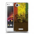 Дизайнерский пластиковый чехол для Sony Xperia L Флаг Раста