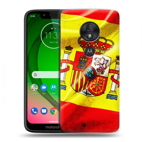 Дизайнерский пластиковый чехол для Motorola Moto G7 Play Флаг Испании