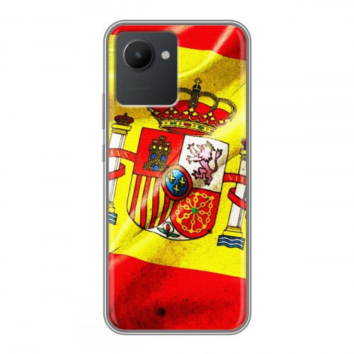 Дизайнерский силиконовый с усиленными углами чехол для Realme C30 Флаг Испании