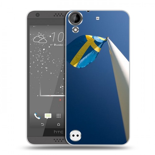 Дизайнерский пластиковый чехол для HTC Desire 530 Флаг Швеции