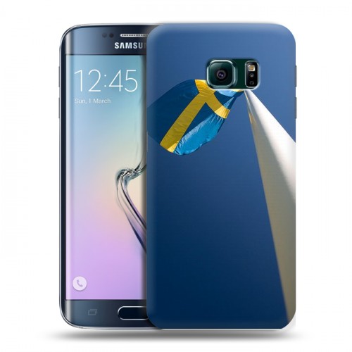 Дизайнерский пластиковый чехол для Samsung Galaxy S6 Edge Флаг Швеции