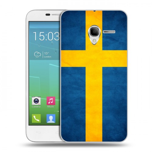 Дизайнерский силиконовый чехол для Alcatel One Touch POP 3 5 Флаг Швеции