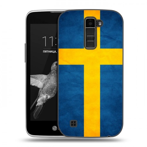 Дизайнерский пластиковый чехол для LG K7 Флаг Швеции
