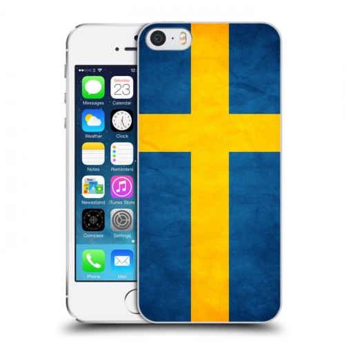 Дизайнерский пластиковый чехол для Iphone 5s Флаг Швеции