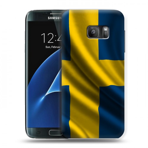 Дизайнерский силиконовый с усиленными углами чехол для Samsung Galaxy S7 Флаг Швеции