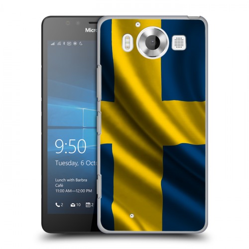 Дизайнерский пластиковый чехол для Microsoft Lumia 950 Флаг Швеции