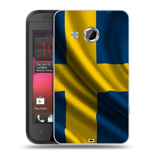 Дизайнерский пластиковый чехол для HTC Desire 200 Флаг Швеции