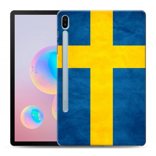 Дизайнерский силиконовый чехол для Samsung Galaxy Tab S6 Флаг Швеции