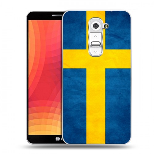 Дизайнерский пластиковый чехол для LG Optimus G2 Флаг Швеции