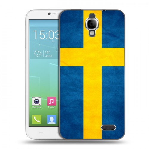 Дизайнерский силиконовый чехол для Alcatel One Touch Idol Флаг Швеции