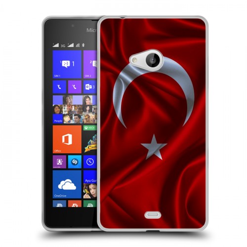 Дизайнерский пластиковый чехол для Microsoft Lumia 540 Флаг Турции