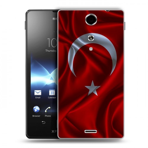 Дизайнерский пластиковый чехол для Sony Xperia TX Флаг Турции