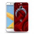 Дизайнерский пластиковый чехол для HTC 10 evo Флаг Турции