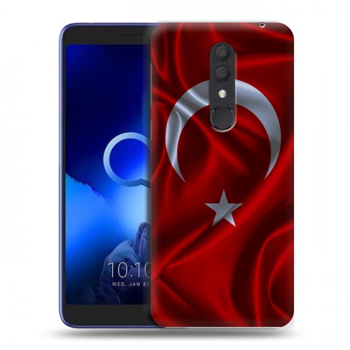 Дизайнерский пластиковый чехол для Alcatel 1X (2019) Флаг Турции
